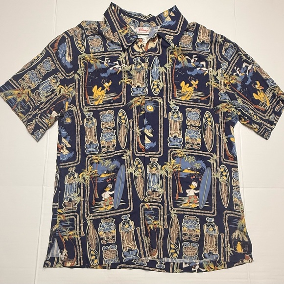 Disney Other - Disney Hawaiian Character Button Shirt Tropical Tiki Mens Medium AOP 0188 A1